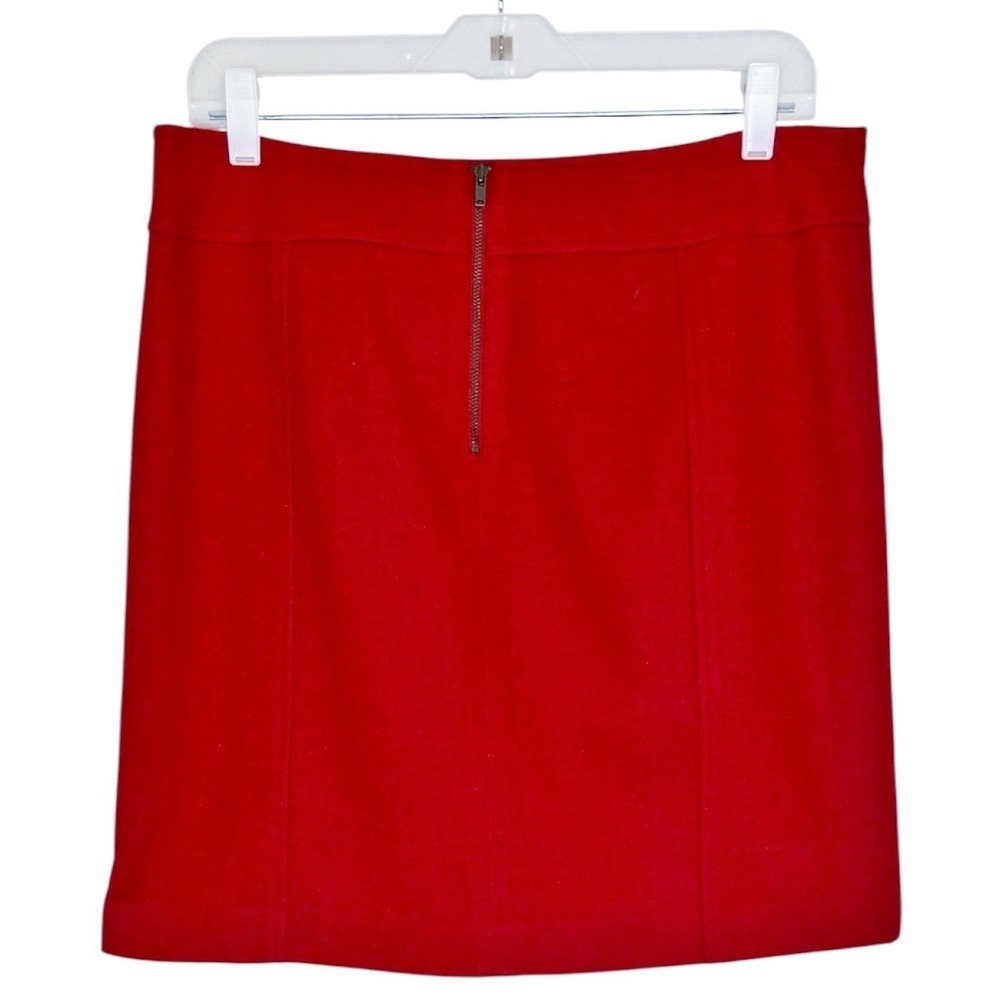 Talbots Wool Blend Mini Skirt 12P Petite Red A-Line Preppy Classic Old Money - Picture 3 of 8